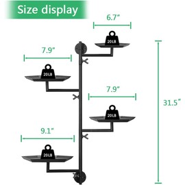 Rotating Window Plant Shelves, 4-tier Metal Plant Stand, Wall Mounted Plant Holder, Indoor&Outdoor Garden Multiple Plants Flower Display Rack, Presents for Plant Lovers