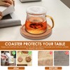 6 Pcs Wooden Coasters with Holder, Coffee Table Coasters for