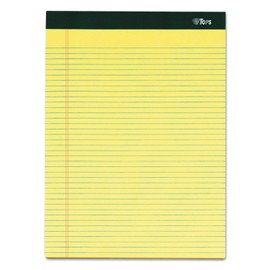 TOPS 63376 Notepads,Narrow Ruled,100 Shts,8-1/2-Inch x11-3/4-Inch,6/PK,Canary