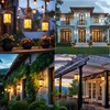 Otdair Solar Wall Lantern Outdoor, Flickering Flames Solar Sconce Lights