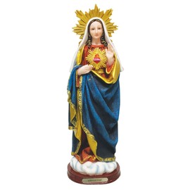 Saint Mary Statue Sacred Heart of Mary Statue Mary Sculpture in Antique Style (16 Inch)