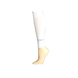 Hocsocx Moisture Wicking 13" Leg Sleeves | Under Shin Guard Footless Socks Help Prevent Rashes & Support Muscles, 2 White Sleeves