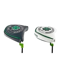 Odyssey 2 Ball Tailor Made Spider Putter Cover Mallet Headcover Putter Cover Clover White Green Round (#2 Black)