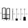 Fire Beauty Fireplace Firewood Log Rack 5-Piece Storage Logs Holder