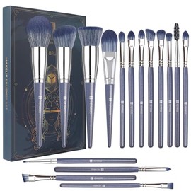 Brochas de Maquillaje, HEYMKGO 16 Piezas Juego de Brochas de Maquillaje, Sintética Profesional para Mezclar Rubor Brochas para la Cara, Sombras de Ojos Correctores Kit de Brochas en Polvo para Maquillaje