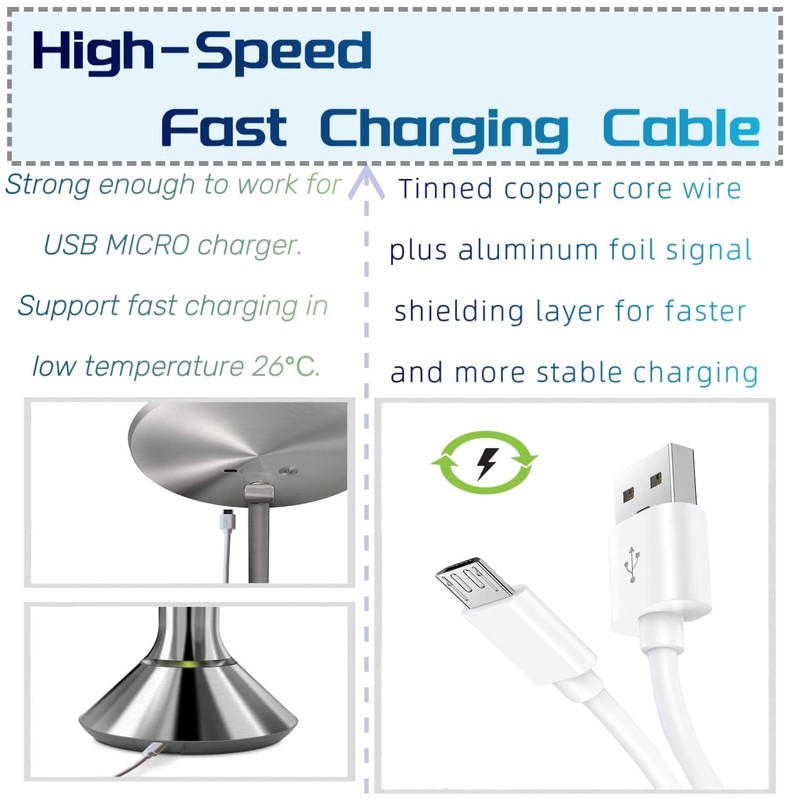 Qnanw Replacement Charger Cable Compatible with Simplehuman Sensor Makeup Mirror