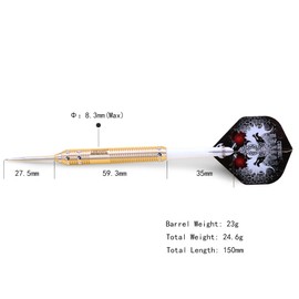 Cuesoul Dragon Deluxe Brass Steel Darts, 21 Grams