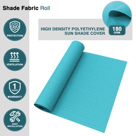 ECOOPTS 8'x50' Sun Shade Roll, Sun Shade UV Blockage Cover for Outdoor Backyard Patio Pergola Greenhouse Plants (Turquoise)