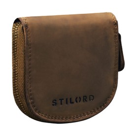 STILORD 'Cash' Mini Wallet Leather Vintage Purse Coin Pocket for Men Women Genuine Leather, Medium - Brown, purse
