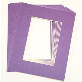 Pack of 10 PURPLE 11x14 Picture Mats Matting with White Core Bevel Cut for 8x10 Pictures