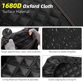 Roykaw 1680D Oxford Cloth Golf Cart DS Front Seat Covers Compatible with Club Car DS Front Seat Cushion, No Nailed Need, Scratch Resistance (Include Backrest & Bottom)