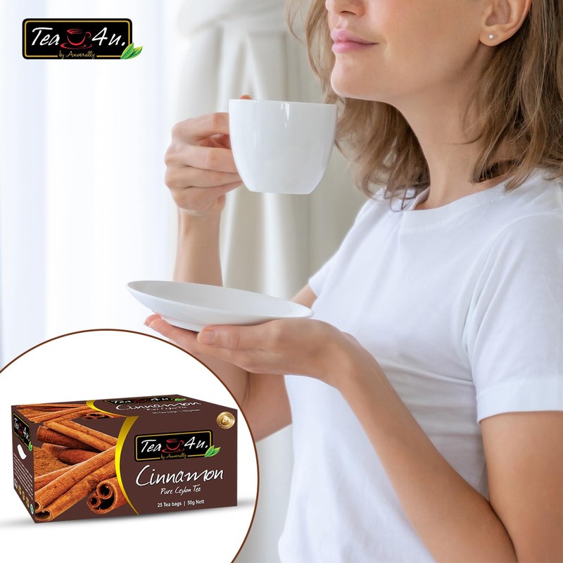 Tea4U Flavored Black Ceylon TeaBags (Cinnamon) - Ideal Quality from
