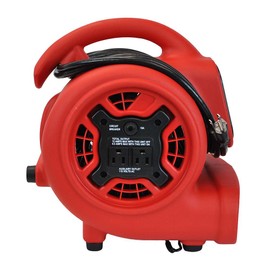 XPOWER P-230AT Mini Mighty 1/4 HP 925 CFM Centrifugal Air Mover, Carpet Dryer, Floor Fan, Blower, Stackable, Daisy Chain, for Water Damage Restoration, Janitorial, Plumbing, Home Use, Red