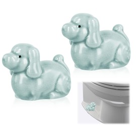 2pcs Ceramic Toilet Bolt Covers, Cute Dog Toilet Bolt Covers Decorative Smooth Toilet Bolt Caps Bathroom Decor Easy to Install Toilet Screw Cover Caps for Hotel Kitchen Bedroom