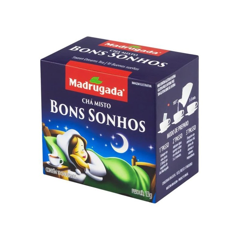 Cha Madrugada Bons Sonhos Sweet Dreams 6 Pack Brazilian Tea