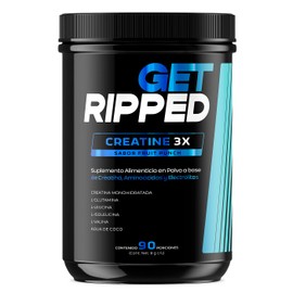 Creatina Monohidratada en polvo 90 Porciones. Ingredientes naturales: L-Glutamina, L-Leucina, L-Isoleucina y L-Valina. Creatina 3X (Fruit Punch) Get Ripped 720 Gramos.