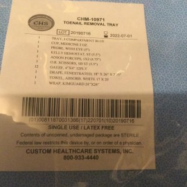 Toenail Removal Tray, Military Surplus, Sealed In Package, Great Training Aid