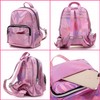 APOSITV Women's Rucksack, Metallic, Small, Silver, Pink, Sparkle, Lightweight, Hologram,