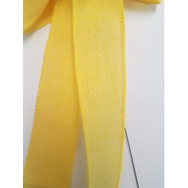 Small 5-6" Wired Yellow Linen Wreath Bow