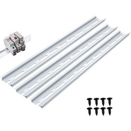 Greluma 3 Pcs 30cm DIN Rail Aluminium DIN Rail for Electrical Control Cabinets - Width 35mm, Height 7.5mm, Thickness 1.2mm