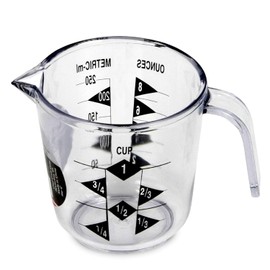 Chef Craft Select - Taza medidora de plástico, capacidad de 1 taza, transparente