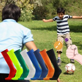 Three street Unisex Athletic Knee High Breathable Compression Solid Tube Soccer Socks 2/6/10 Pairs