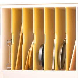 6 Set Trim-to-Fit Wood Tray Dividers for Cabinet, Cookie Sheet Organizer, Multi Layer Embedded Plug-in Board Storage, Cuttable DIY Storage Divider Insert for Kitchen Bedroom Cabinet Closet