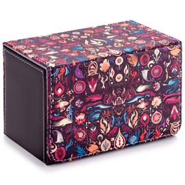 ULTRGEE Card Deck Box compatible with MTG Card - Holds 220+ Single Sleeved Cards, Trading Card Storage Box fits TCG/PTCG/YGO Cards, Sport Cards Deck Case with 2 Dividers - Mystic Enchanted Realm