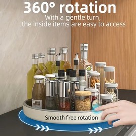 360° Rotating Lazy Susan Organizer – Non-Slip Kitchen, Pantry, Bathroom & Countertop Storage Turntable