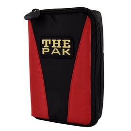 Karella The PAK Dart Case, 13 Models, Handy and Perfect for 1 Set of Darts and Many Accessories, Dart Case, Bag for Darts The Original PAK – the legendary since 1988, The Pak Black-Red, Zip pocket