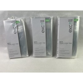 Milberg Factors Inc Lot Of 3 Excell  70 in. H x 71 in. W Clear Solid Shower Curtain Liner New