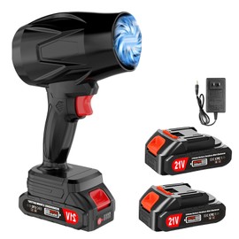 Electric Leaf Blower Cordless with 2 Battery and Charger, 180000 RPM Compressed Air Duster Battery Powered with Adjustable Speed for Drying Patio Cleaning Camping