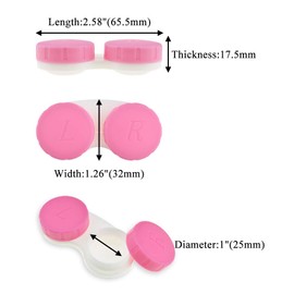 HAHIYO Contact Lens Case Box Holder Diameter 25mm Durable Leakproof Light Convenient Left/Right Eyes Contact Lens Container Soak Storage Kit for Storing Small Items Travel Pink 5 Pack