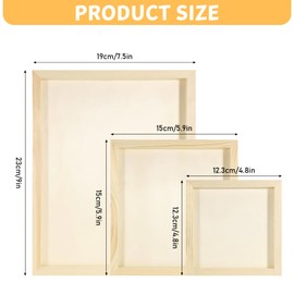 15 Pack Unfinished Wood Canvas Boards, Blank Wooden Panel Boards, Wood Paint Pouring Panels for Painting Drawing Home Decor DIY Crafts (3 Sizes)