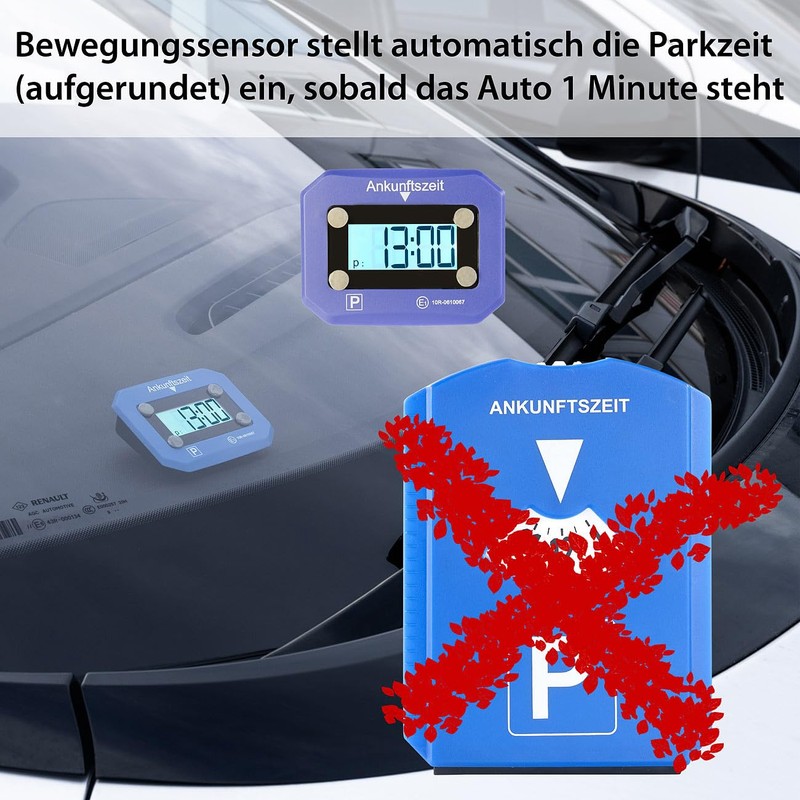 Lescars Parking Meter: Compact, Digital Electric Parking Disc, ECE Approval,