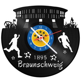 GRAVURZEILE Braunschweig Vinyl Record Clock - 100% Club Love - Upcycling Design Wall Clock Made in Germany