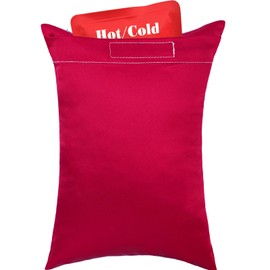 Washable Silky Satin Tiny Hysterectomy Pillow with Removable Pillowcase Smooth Hysterectomy Recovery Must Haves Products Gifts for Post Surgery Abdominal Surgery Cushion Cough Pillow, Burgundy