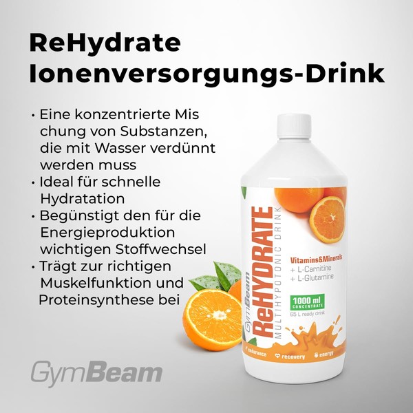 GymBeam GymBeam ReHydrate Ionenversorgungs-Drink - Hypotonische Sportgetr?nk, enth?lt ausgew?hlte Vitamine,