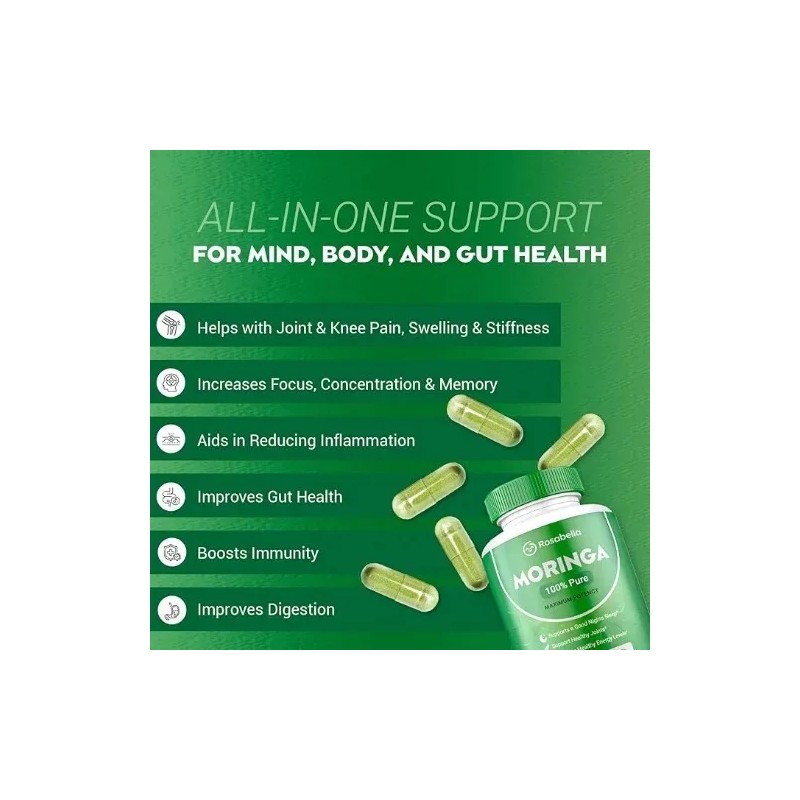 Vitavox Moringa Orgánica 100% Pura 60 Cáps Energía Bienestar