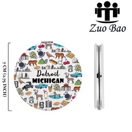 Zuo Bao Detroit Schminkspiegel Detroit City Souvenir Detroit Pride Spiegel Detroit Reise Geschenk (Detroit Michigan)