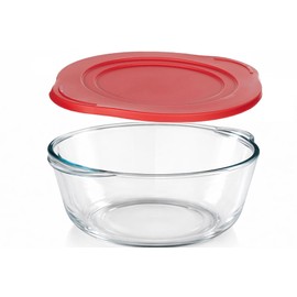 Ums 2.2 Quart Round Glass Baking Dish with Lid, Round Casserole Dishes for Oven with Lids, Borosilicate Glass Casserole Dish, Covered Casserole Dish with Lid, Food Storage Containers with Lids, Glass Storage Containers with Lids
