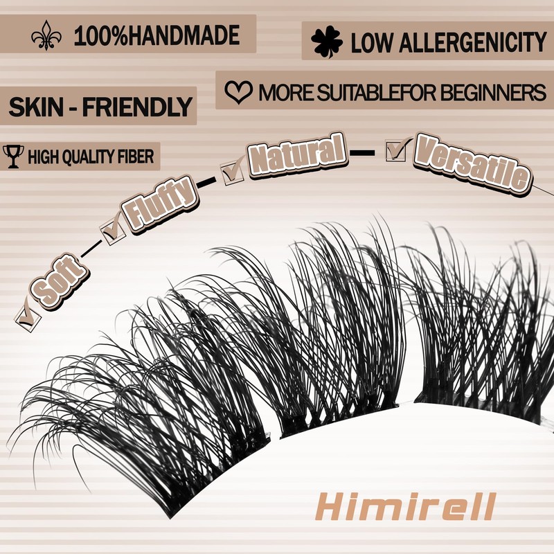 Himirell Lash Clusters Kit Fluffy Volume Eyelash Extension Kit 140Pcs