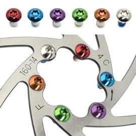 LANODO 12pcs M5x10mm Mountain Bike Bicycle Cycling Brake Disc Screw Alloy Bolt Rotor