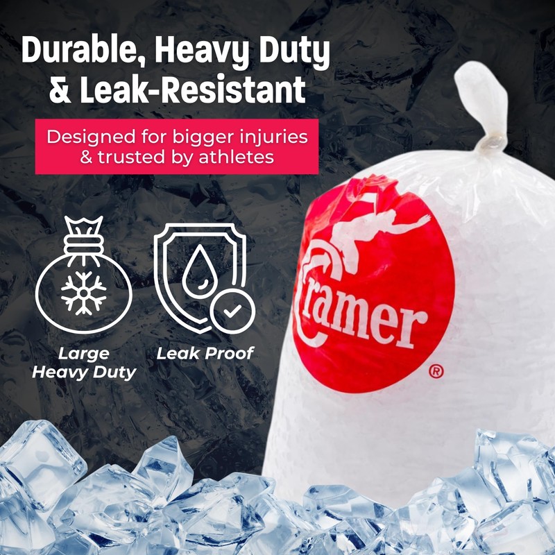 Cramer Large Ice Bags For Injuries, Clear Ice Bags for