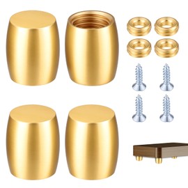 QfwdfcTrenz 4PCS Brass Wood Cutting Board Feet Mini Cabinet Leg Feet Chopping Board Feet Legs with Screws Kit for Kitchen Appliances and Multiple Furniture
