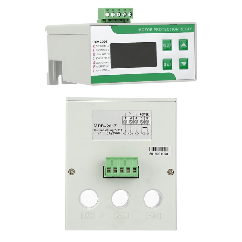 380V AC Digital Electric Motor Protector 2-99A Overload Phase Loss