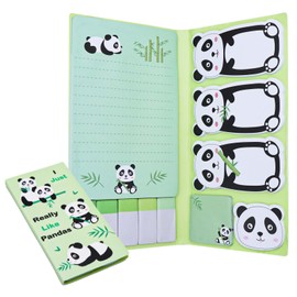 NatSumeBasics Panda Sticky Note Pads Cute Pandas Self-Stick Notes Cube Memo Pad for Daily Taking Notes Desk Accessories School Suplies (Panda)