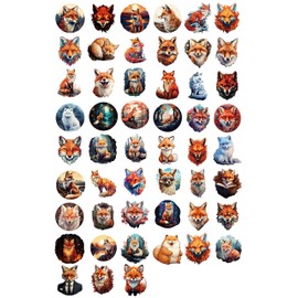 100 Pack Fox Stickers (Large Size), Fox Graphic Decal Sticker for Laptop, Phone, Car, Water Bottle, Stickers for Fox Lovers