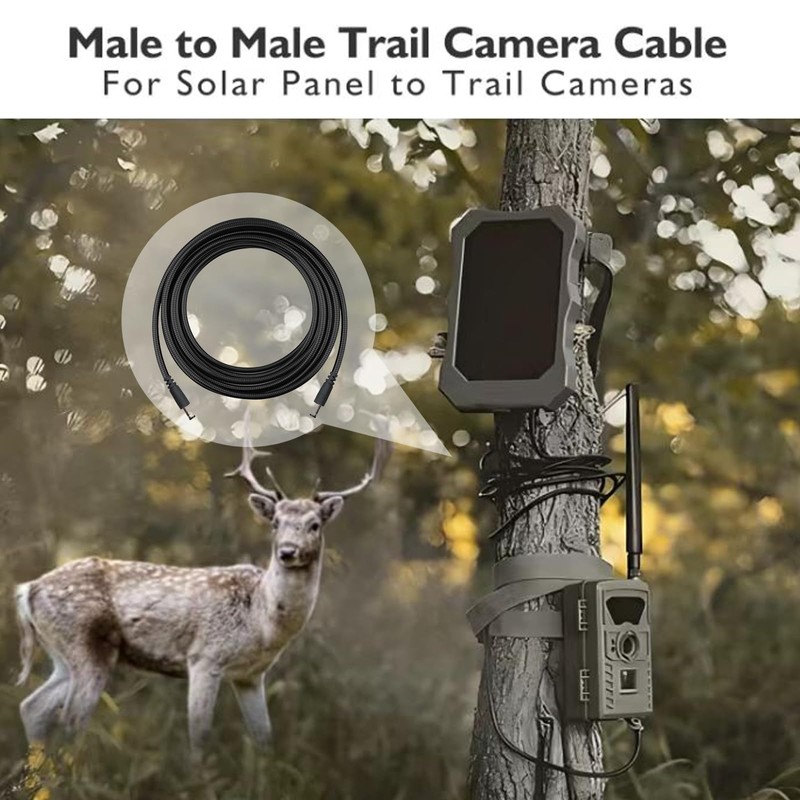 KSK Armored Trail Camera to Solar Panel Power Cord for