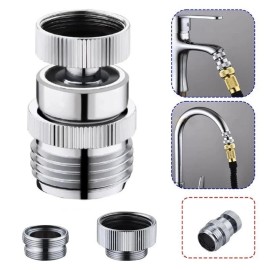 Unbranded Brass Sink Faucet 3/4" To Garden Hose Adapter Swivel Adapter + Aerator Kit